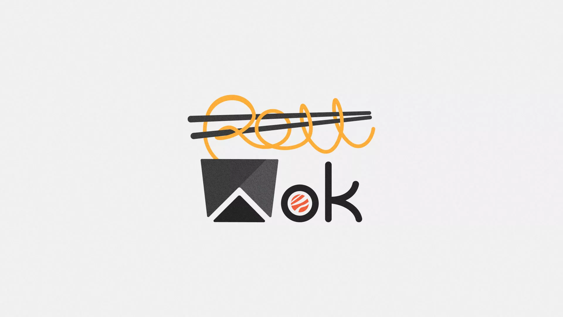 Разработка логотипа суши-бара «Roll Wok Club» в Нерехте